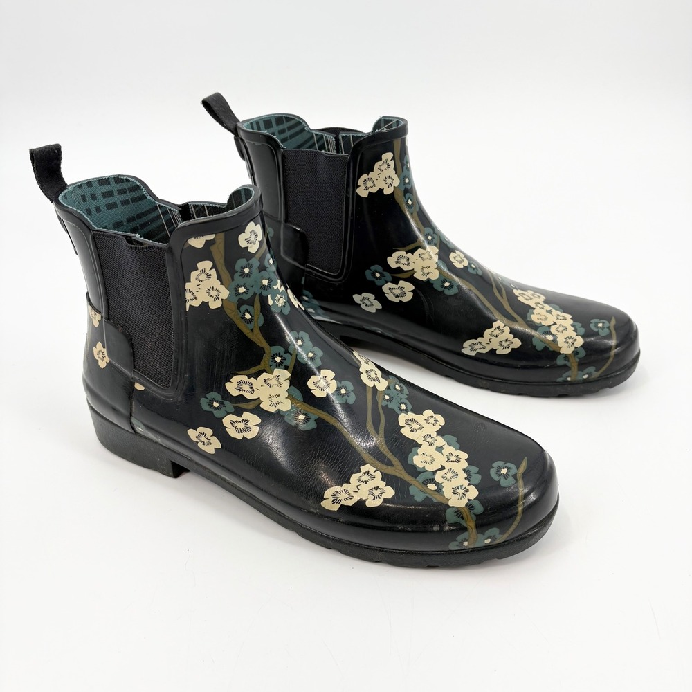 Hunter Ankle Rain Boots Refined Blossom Print Size‎ 11